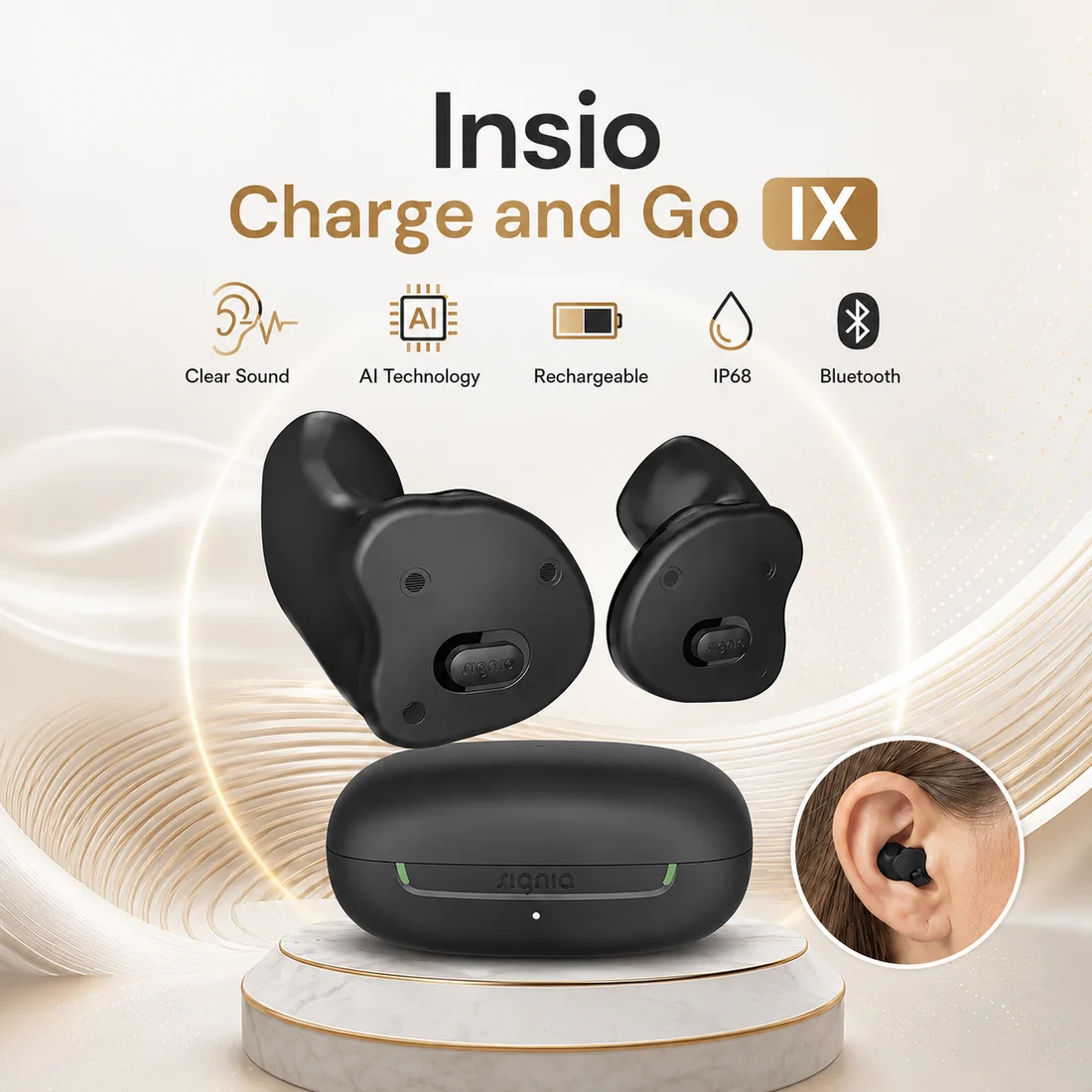 Signia Insio Charge and Go IX custom hearing aids